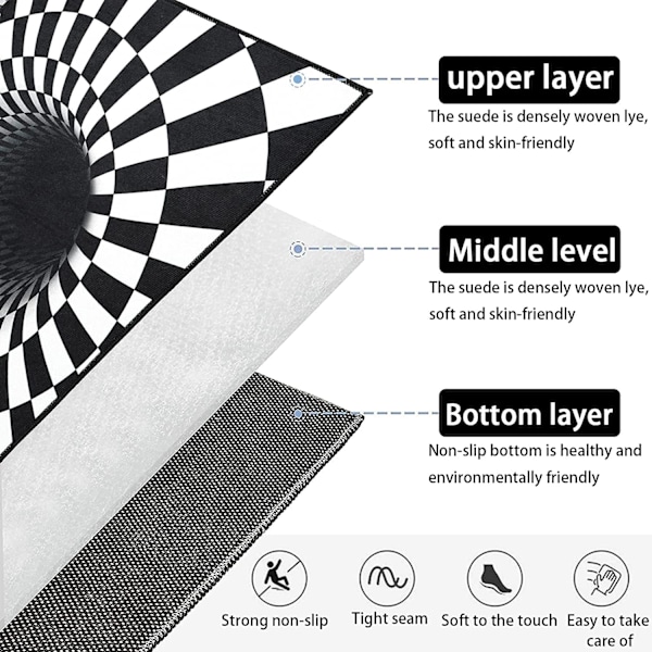 3D Vortex-mattor - Halkfria mattor, runda Vortex Illusion-mattor - XF3 -
