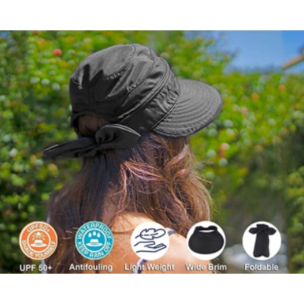 Dame UPF 50+ UV-beskyttelse Konvertibel Strandhat til Purple 2