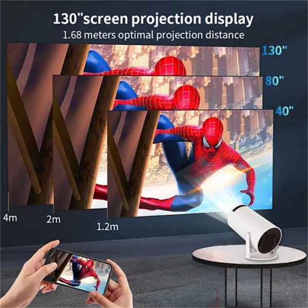 4k HD Projektor HY300 Android 11 Portabel Utomhus Hemmabio Projektor Dual Wifi6 200 Bt5.0 1080p 1280*720p