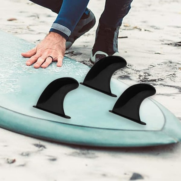 3 stk TPU Soft Top Surf-finner & 6 finneskruer, 117x116mm