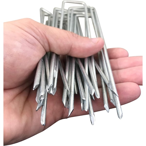 INF 100 kpl U-muotoisia ankkurointitappeja puutarhaan Silver 10 cm