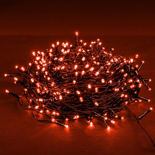 Lyslenke med 200 LED-lamper, 20 meter lang, for julebelysning Oransje Orange 400 LED