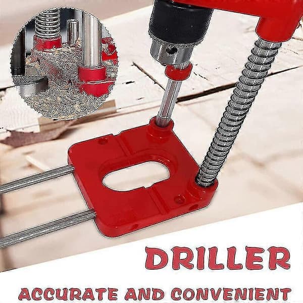 Drill Locator Portable Drill Jig Guide Accurate Drill Locator Steel Carpenter Woodworking Tool Model: Black-FF-