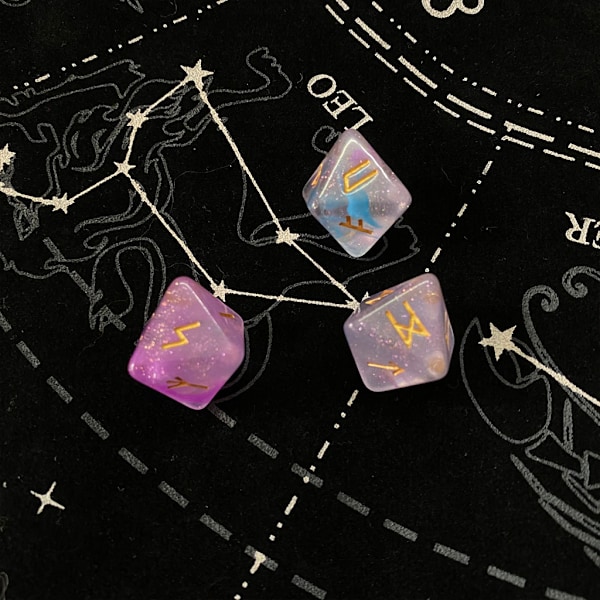 3 stk Harts Tærninger Sæt 8-sidede Runde Tærninger Resin Assorterede Polyhedriske Tærninger Sæt Polyhedrisk Divination Bordplade Tærning Purple 0.02