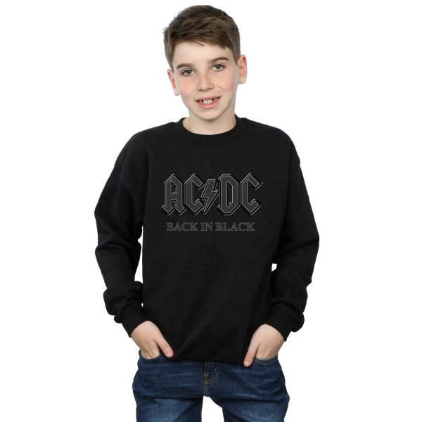 AC/DC Boys Back In Black Sweatshirt 12-13 år Sort 12-13 år