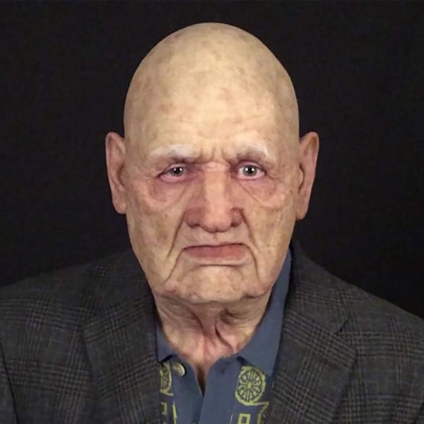 Halloween latexmask - gammal man dekor realistisk ansiktsmask för mänsklig rynka-XF1- A