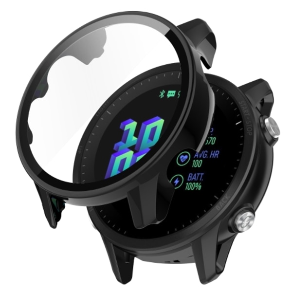 Til Garmin Forerunner 955 PC Hærdet Glas Fuldt Krops Urkasse Black