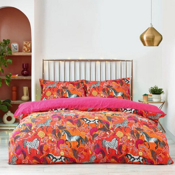 Furn Vivid Andalusian Cover Set Double Orange Double