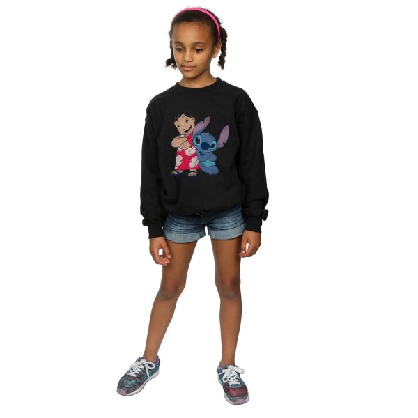Lilo & Stitch Girls Classic Sweatshirt 5-6 år Sort 5-6 år