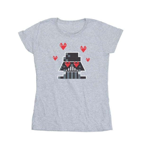 Star Wars Ladies/Ladies Valentines Vader In Love T-shirt i bomull Sports Grey M