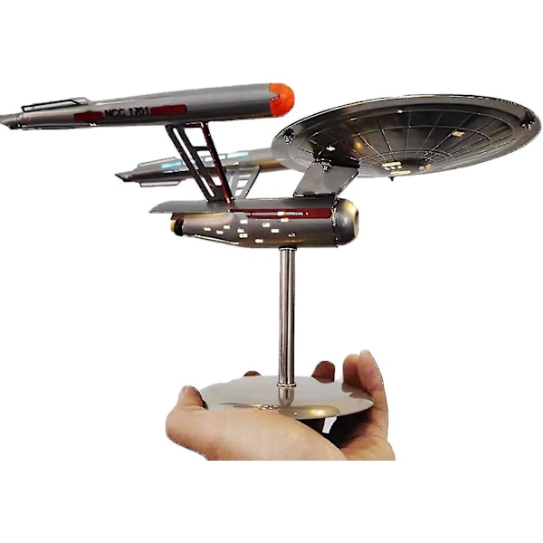 U.S.S. Enterprise Star Trek Modell NCC-1701 Replika, Rustfritt Stål Romskipmodell Ornament For Hjeminnredning Og Samling