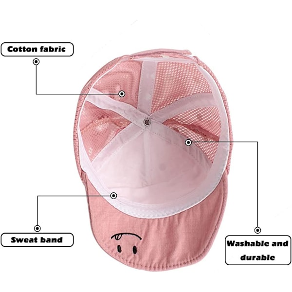 Baby pige dreng barn solhat justerbar cap forår sommer efterår 6 til 30 måneder net hat - Pudder-