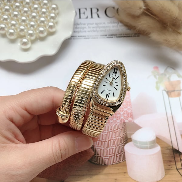 Slangeur Kvartsarmbånd Mode Guld Dame Ure Klokker reloj mujer montre femme relogio Luksus Damearmbåndsu rose gold white