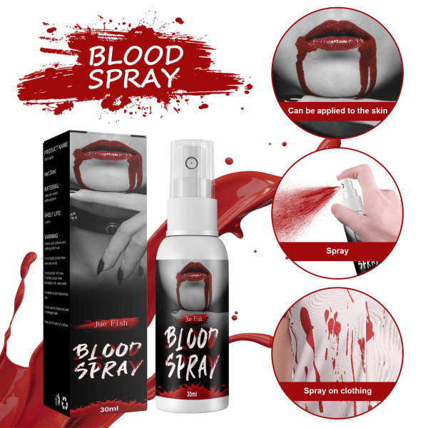 Halloween Fake Blood Makeup, Blodspray, Blodspray 30ml