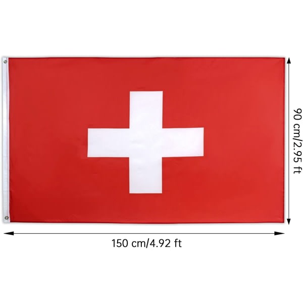 2 kpl Sveitsin lippu 3x5 jalkaa 2022 MM-koristeita