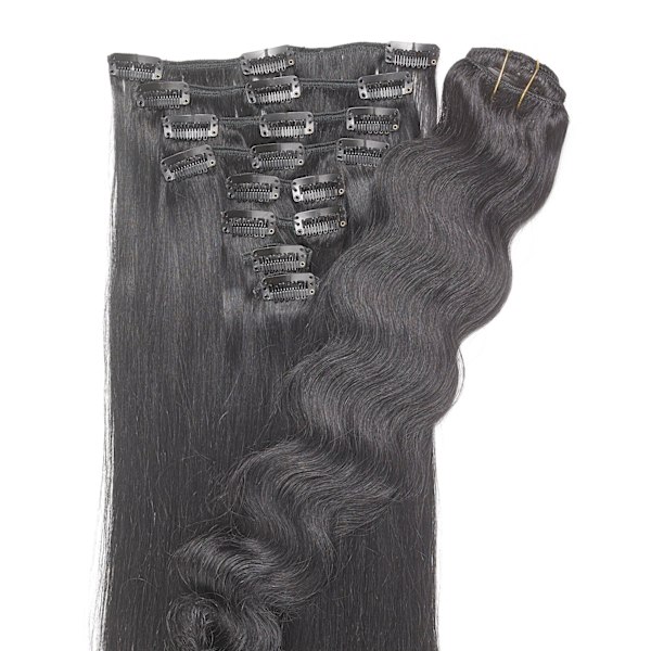 Clip on, aaltoileva 90% aitoa hiusta 10% kuitua # 1B