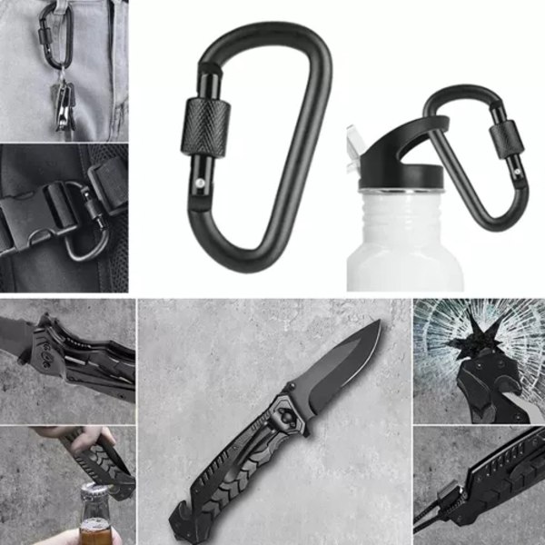 Överlevnadskit 32 delar - Kompass, tändstål, kniv, lampa m.m. 760