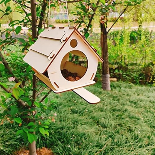 Tee-se-itse puinen lintukodin lintujen pihapaketti, riippuvainen lintutalo