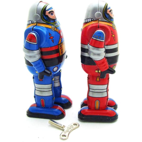 Astronaut Robot Spring Wind-up Tin Toy, Voksensamling Nyhetsgaver Hjem