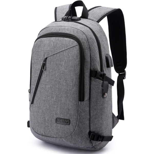 Tyverisikret bærbar rygsæk, forretningsrejserygsæk med USB-opladningsportlås, vandtæt skolecomputer arbejdsrygsæk