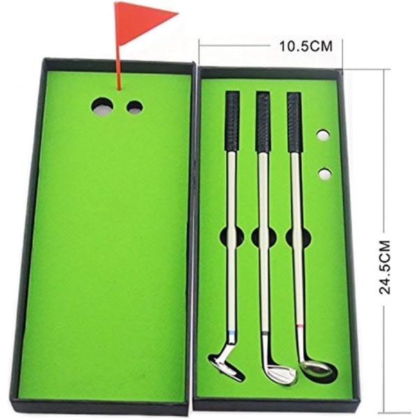 Golflahjat Joulumuotoiset metalliset minigolfmailat Golfkenttä Matkamuisto Uutuustyöpöytäkynät (vihreät)