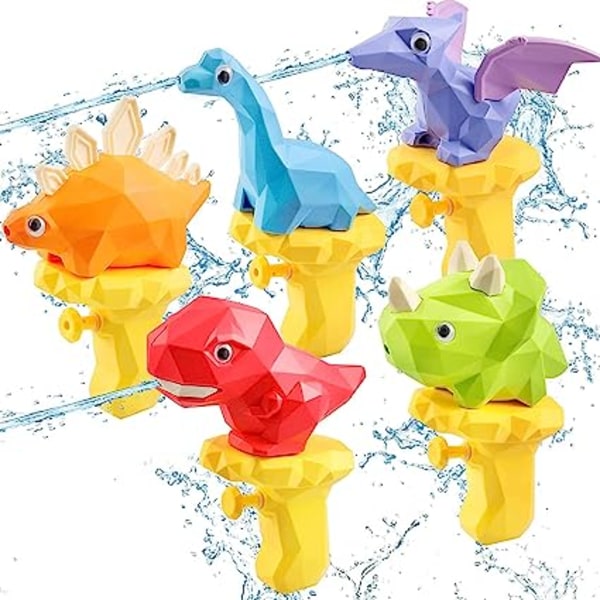 Dinosaur Water Gun Kids, paket med 5 Dinosaur Water Guns