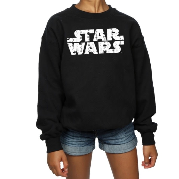Star Wars Girls Christmas Logo Sweatshirt 12-13 år Svart 12-13 år
