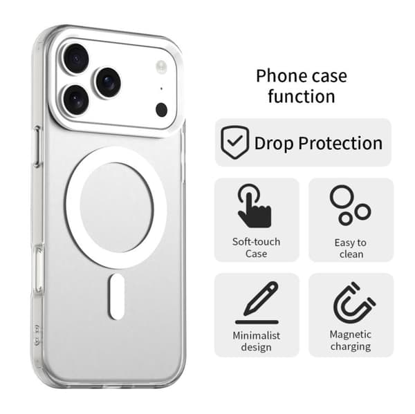 iPhone 17 Pro Max Deksel - Candy Magsafe PC Hybrid TPU Vit