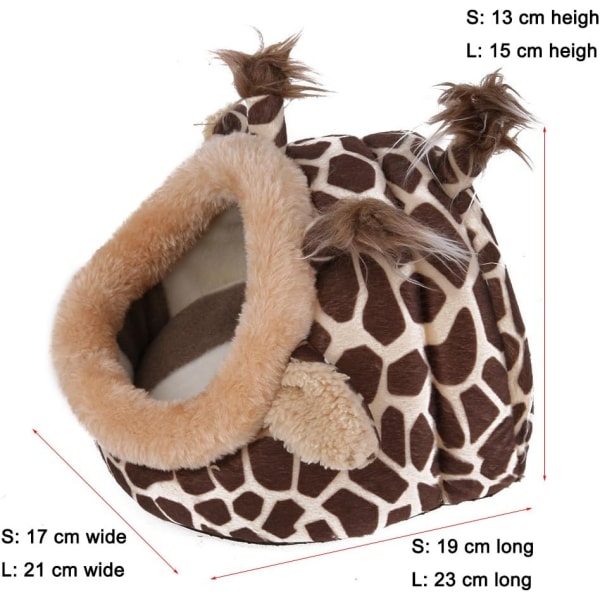 Mjuk plysch Pet Cave Pet Bed med avtagbar dyna för hamsterhäck