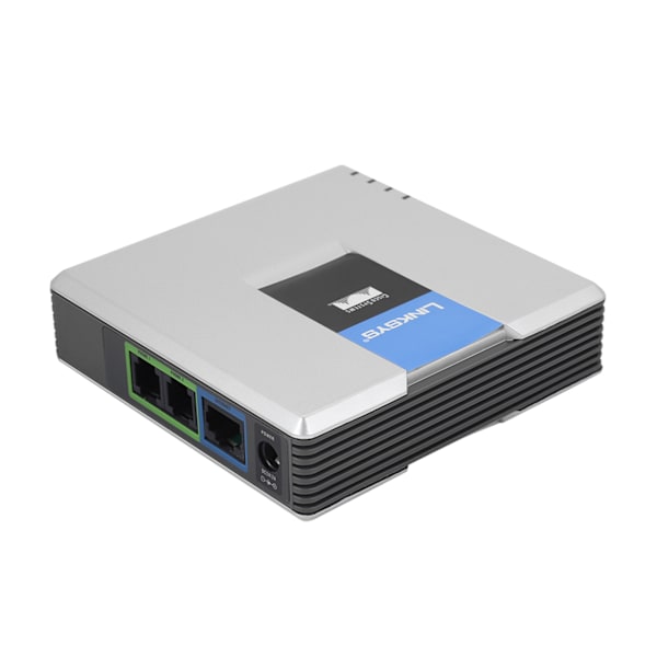 VoIP Gateway Internettelefon 2-portsadapter SIP RJ45-kabel för Linksys PAP2T EU-kontakt 100-240V