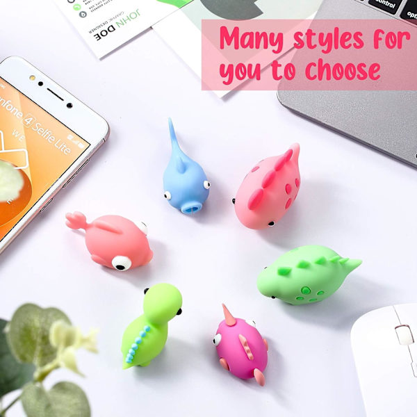 6 Stykker Søde Kabelbeskyttere USB Oplader Kabelbeskyttere Dyr