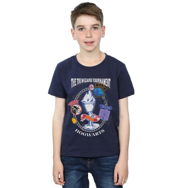 Harry Potter Boys Triwizard Poster T-skjorte 12-13 år Navy Blu Marineblå 12-13 år