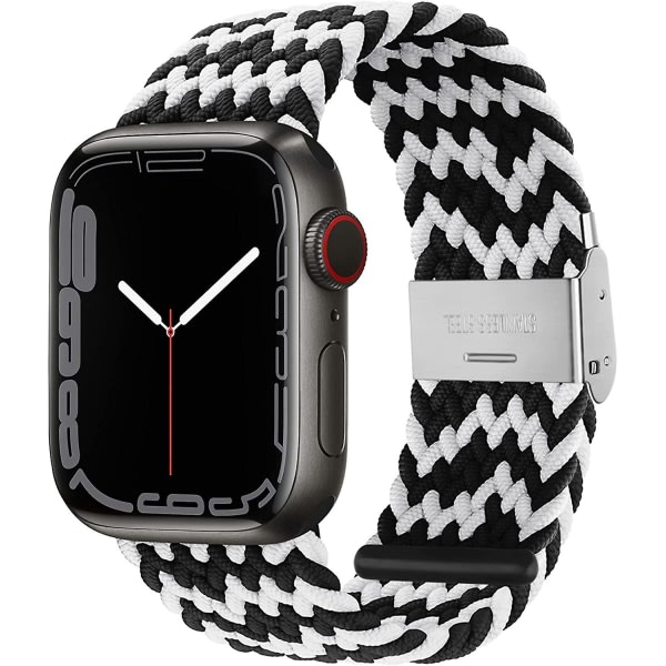Justerbar flettet solo-løkke med spænde kompatibel med Apple Watch-bånd 38 mm 40 mm 41 mm blødt armbånd stretch nylon elastisk bånd til Iwatch-serien