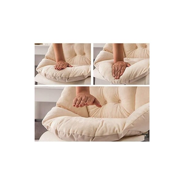 Stolhynde med Ryglæn Sæde Skal Lænestol Fløjl Hyggelig Elastisk Vandtæt til Rattan Halm Havestol Beige 40 40 48cm
