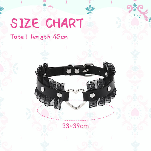 Choker Halskjede Punk Rock Gotisk Hjerte Choker Halskjede