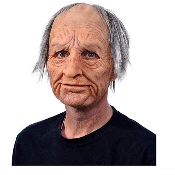 Halloween latexmask - gammal man dekor realistisk ansiktsmask för mänsklig rynka-XF1- C