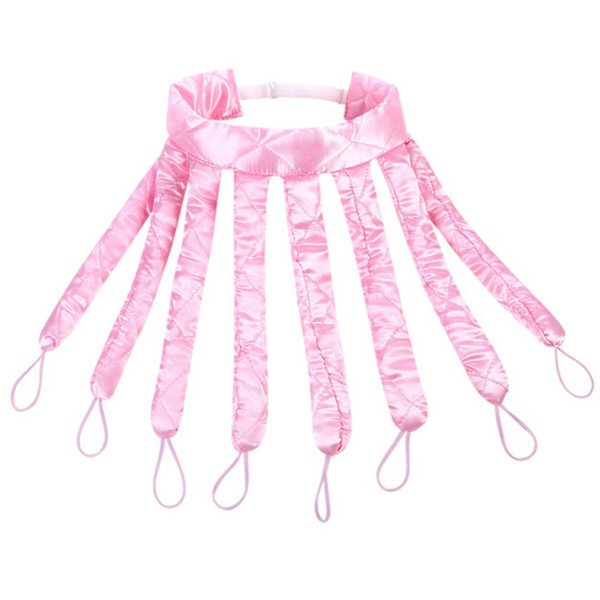 Varmefri Krølltang 8 Krøller - Krøllete Hår Uten Varme - Hair Curler rosa