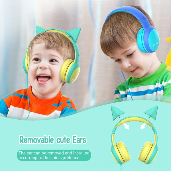Kids-hovedtelefoner med ledning, foldbare hovedtelefoner til børn