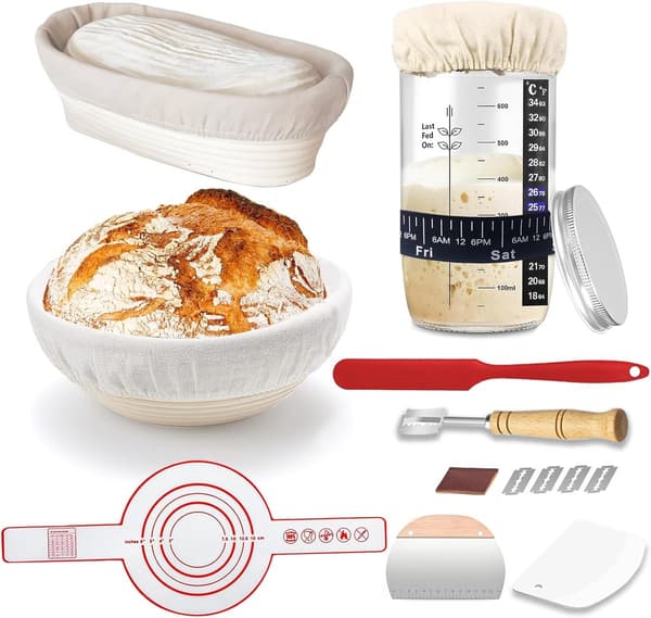Surdejsstarterkit 700 ml med hævekurve og bageunderlag B