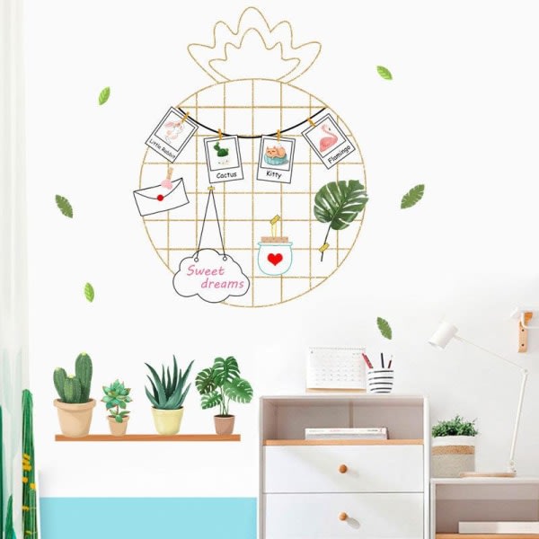 Ananas Gräs Väggdekor Dekaler Barn sovrum Dekorativ väggmålning