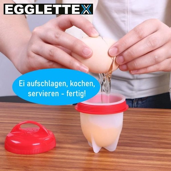 Egglettes äggkokare för 6 hårdkokta ägg utan skal TV-äggkoppar!-XF4-