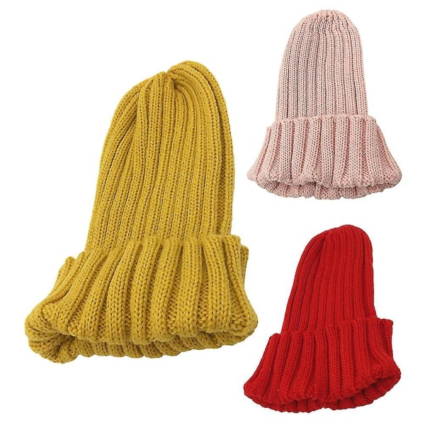 1. Gul Vinter Høst Dame Beanie Warmer Bonnet Casual Hat