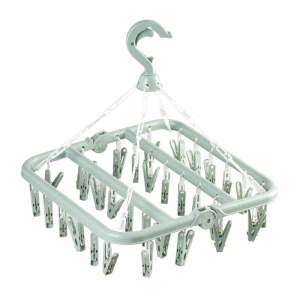 Sammenleggbar hengende tørkestativ Klesklynger Drop henger med 33 pinner tråd sammenleggbar klips for klesvask Undertøy Sokker BH Truse Rask fjerning