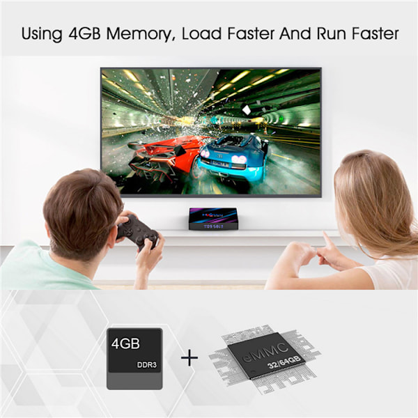 Android 10.0 H96 Max TV-boks 4GB RAM 32GB ROM, Penta-Core Mali-450, RK3318 Quad-Core 64bit Cortex-A53, H.265 Dekoding 2,4GHz/5GHz WiFi Smart TV-boks EU EU 2GB 16GB