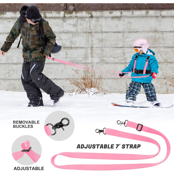 Skid- og snowboardtræningsele, trænere for skidsele for småbørn med aftagbare remmar