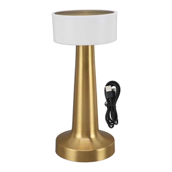 Sladdlös bordslampa 3 färglägen Touch Control Steglös dimning 1800mAh USB-laddning Bokläsningslampa för sovrumskontor Guld Färg