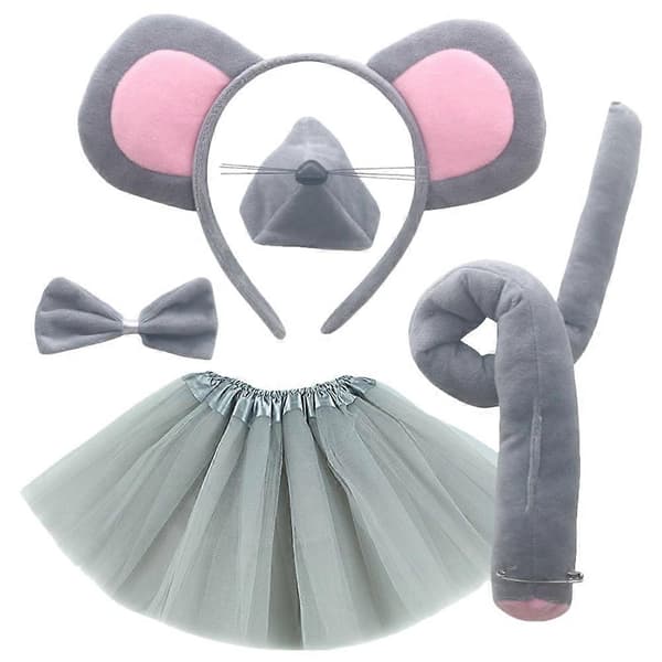Comfortable Mouse Costume Kit Including Flexible Ears, Tail, and Stylish Bow Tie-FF-