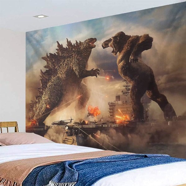 Godzilla Tapestry Godzilla vs. Monster King Kong Affisch Tema Festtillbehör 150*200 cm