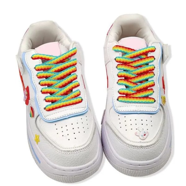Skosnören för skor Rainbow Sneakers Snören Färgglad Flat Gradient Color