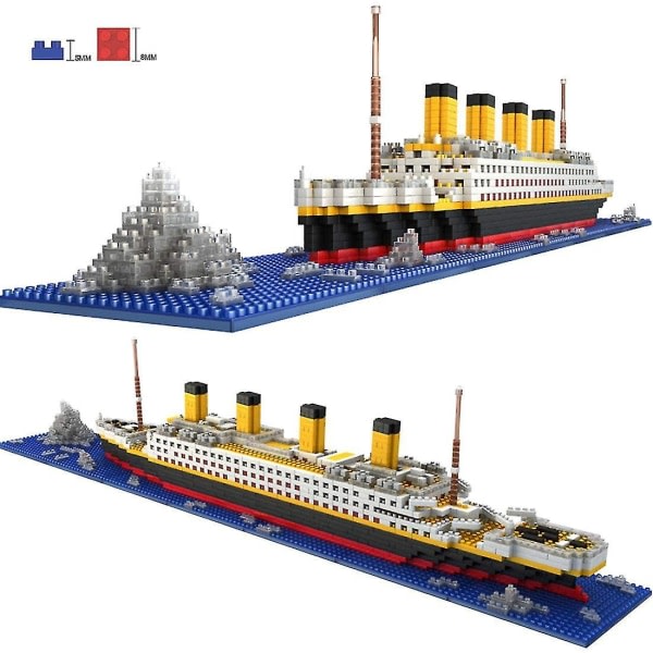 Titanic modellbyggeklosssett, cruiseskip Titanic båtmodellbygging